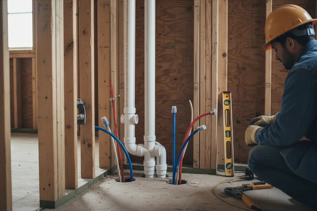 Drain and supply rough-in during Toilet Repair and Installation in Coralville