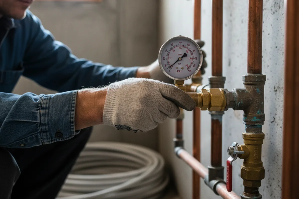 Pressure testing a repaired line during Water Line Repair in Coralville